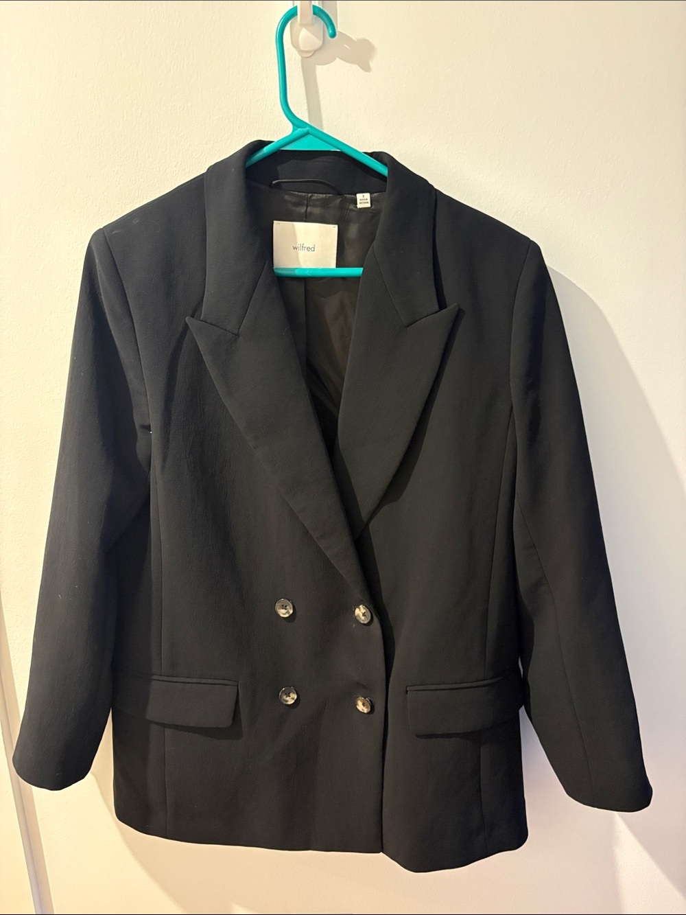 Wilfred Black Double-Breasted Suit Blazer